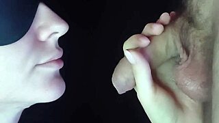 beautiful hungarian wife sloppy spits on small cock close up facial cumshot
