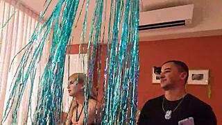 Brazilian pornstar babe backstage assfucks big cock with huge tits and feet play.