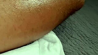 Jerking huge cock with intense orgasm moans