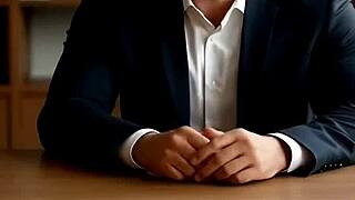 Asian maid Hitomi Azaka deepthroats huge cock in casting interview