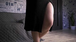 whoa check out this secretary's long legs teasing in knee-high slit skirt