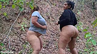 saphire and pandora shake fat asses in forest