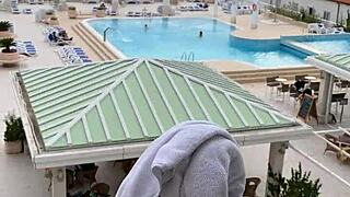 i'm masturbating with lisa on the balcony flashing my wife outdoors