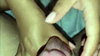 oh god vered wifey jerkin my cock teasin it slow with her wet pussy drippin