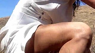 marilyn monroe milf smokes cig dildo fucks outdoor