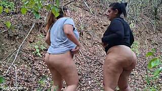 saphire and pandora shake fat asses in forest