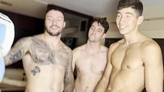 Three brothers double penetrate skinny latina hermanastra with huge cocks and cumshots