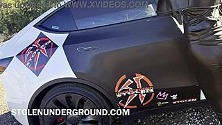 bubble butt babe bent over panties aside takes monster cock pov pounding