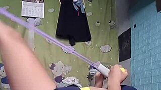 watch this petite asian babe crush her tight workout session