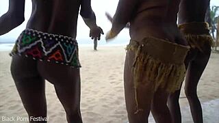 ebony african witches shake big tits skinny asses in rain ritual dance 🔥🍑👯‍♀️