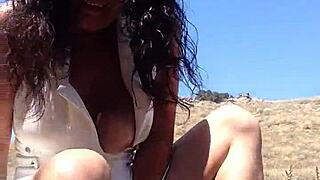 marilyn monroe milf smokes cig dildo fucks outdoor