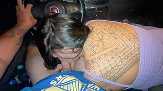 Caught Driving With Amateur Blowjob Multa Turns Into Big Cock Car Cum Thrill