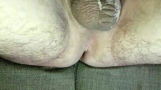 JERKING OFF HUGE Uncut COCK Cum Swallow in Bedroom