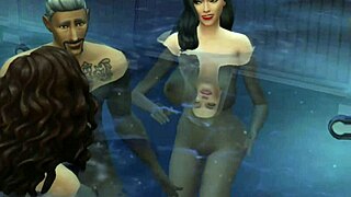 ajay bangs big tit cheerleaders poolside interracial group 😈🍆💦