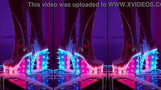 long legs high heels counter nightclub messy cum