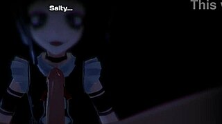 elf girl and neko sister team up on monster cock in halloween island prologue