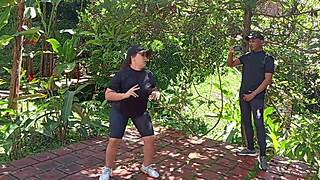 MY TRAINER PUNISHES ME LATE WITH HARD OUTDOOR FUCK PART 1