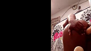 elvie the slutty ebony whore horny outdoors on phone!