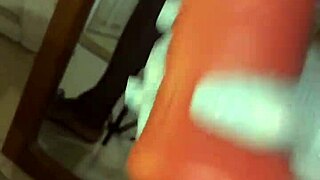 stockings on while deepthroating my toy like a slave