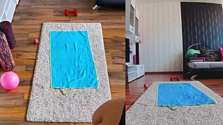 naughty milf spreads big ass in naked yoga dare