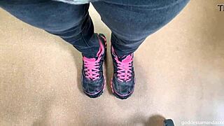 walking in my sweaty socks and sneakers outside today