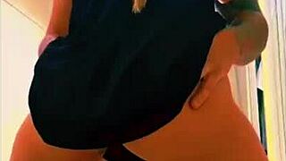 brazilian amateur couple fucks with milky cock as mature blonde licks huge tits
