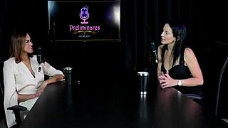 vitoria vonteese teases client with anal masturbation in sheer red lingerie