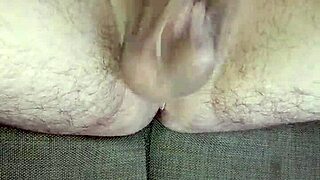 JERKING OFF HUGE Uncut COCK Cum Swallow in Bedroom
