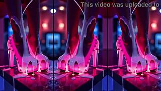 long legs high heels counter nightclub messy cum