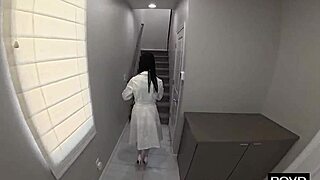 French maid slurps cock before tight cunt pounding