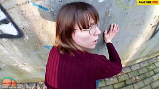 Fucked Cute Young Student Outdoors In Public Pov Style