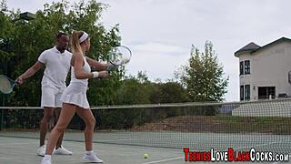 busty babe slurps bbc then rides it hard 💦🍆😍 big tits bouncing