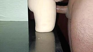 Sally spreads tight pussy for anal sex, quick handjob creampie between curvy thighs