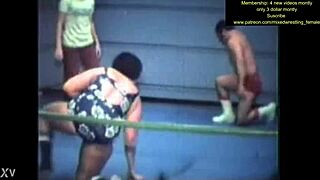 mixed wrestling gets intense and steamy quick! 💥😏