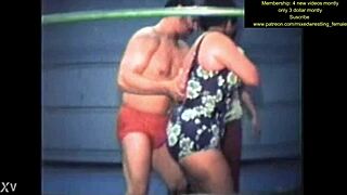 mixed wrestling gets intense and steamy quick! 💥😏