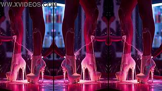 long legs high heels counter nightclub messy cum