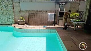 Pool Orgy Deepthroats Gaping Swallows Monster Cocks Wild