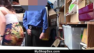 Security guard punishes teen shoplifter with hard pussy fuck
