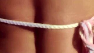 Infiel teen shaves pussy rides dildo for lover's pov camera