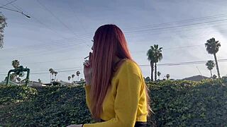 Public Artemisia Love's Long Hair Outdoor Smoking Fetish