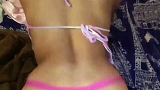 Infiel teen shaves pussy rides dildo for lover's pov camera