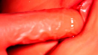 Watch me fuck this cute shaved doll pussy with my fake cock close up
