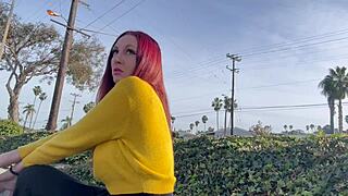 Public Artemisia Love's Long Hair Outdoor Smoking Fetish