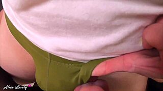 alisa lovely sucks standing monster cock gets cum mouthful