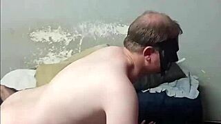 Hubby sneaks petite maid's pussy on small white cock