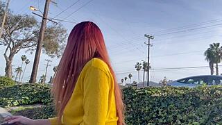 Public Artemisia Love's Long Hair Outdoor Smoking Fetish