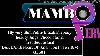 slim 18yo brazilian ebony angel chocolatinha takes first double anal dp