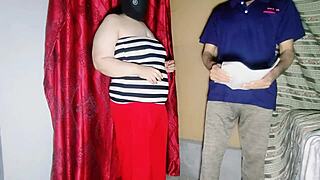 Muslim bbw sneaks anal doggy pounding from office guy for her meter hookup in hindi moans