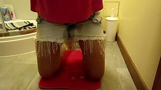 Wet Panties and Dildo Masturbation in Bedroom Close-Up