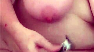 Big boob mama showers shaves pussy washing hair nude